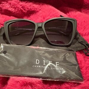 DIFF Heidi : Matte Black Grey Gradient Sharp Sunglasses